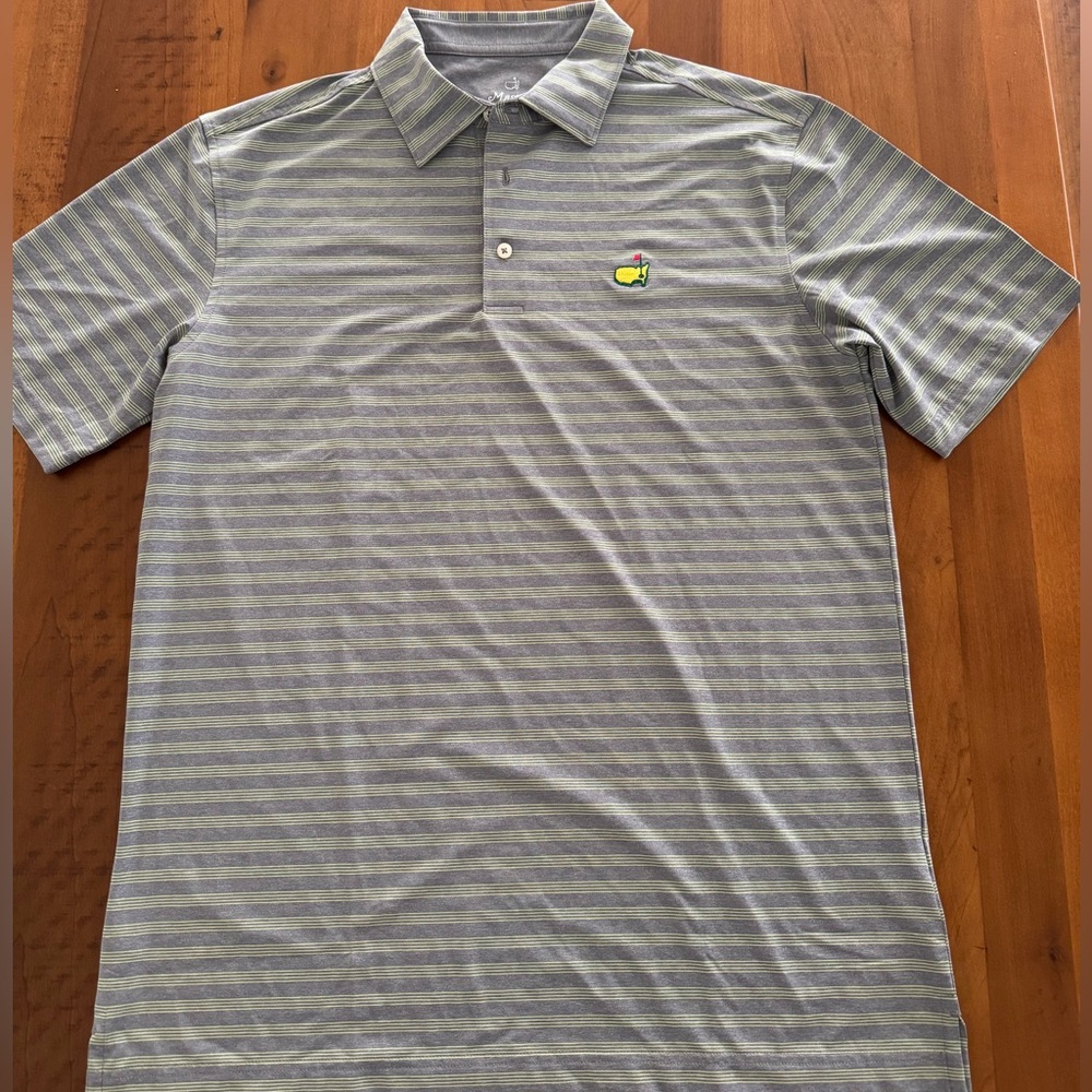 Masters Gray Striped Polo Shirt